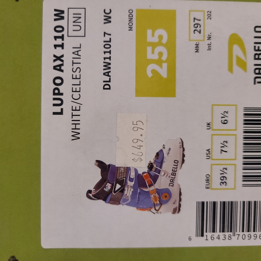 Dalbello lupo ski boots 110w 25.5